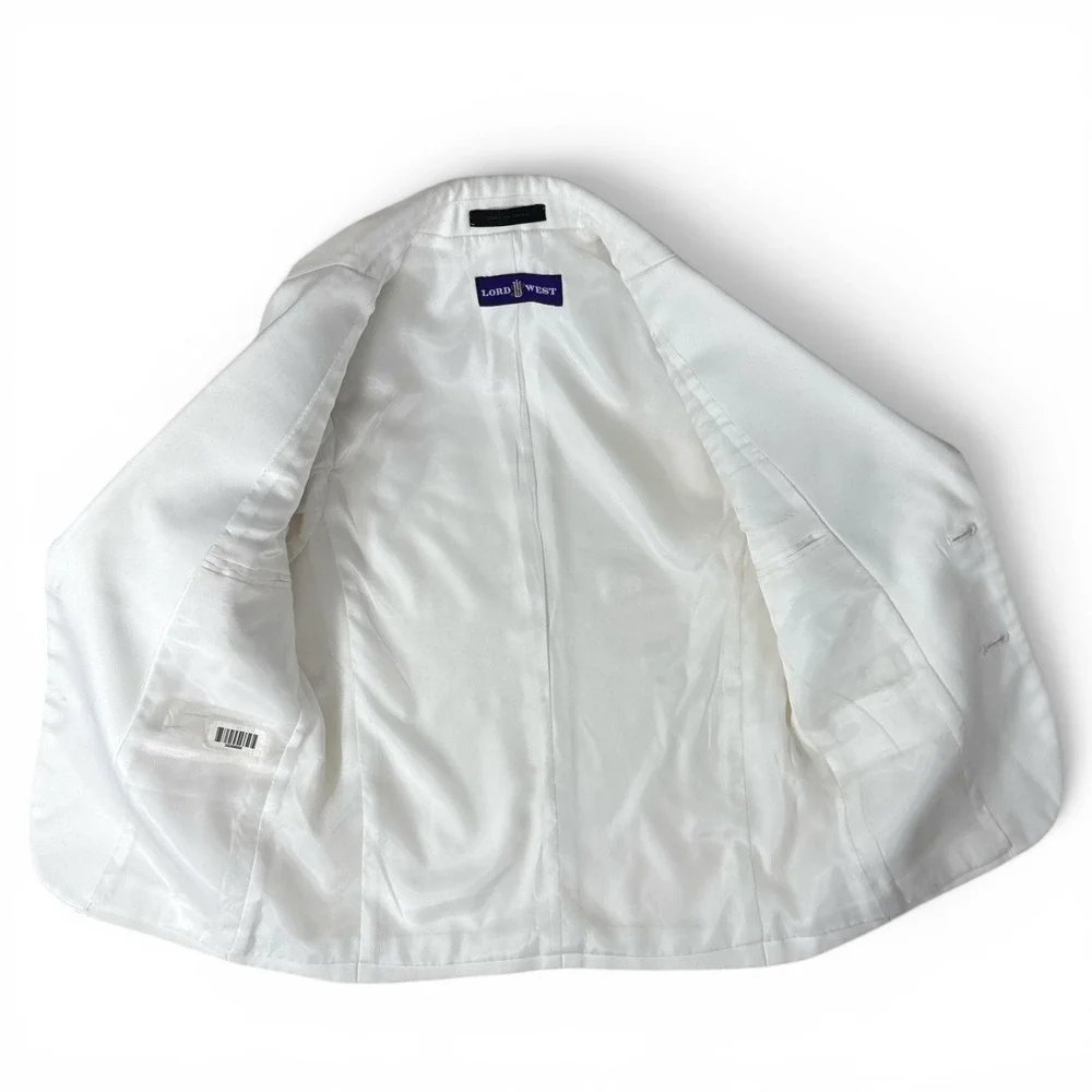 Lord‎ West Boys White Tuxedo Jacket Size 6 Formal Wedding Ring Bearer Suit Coat